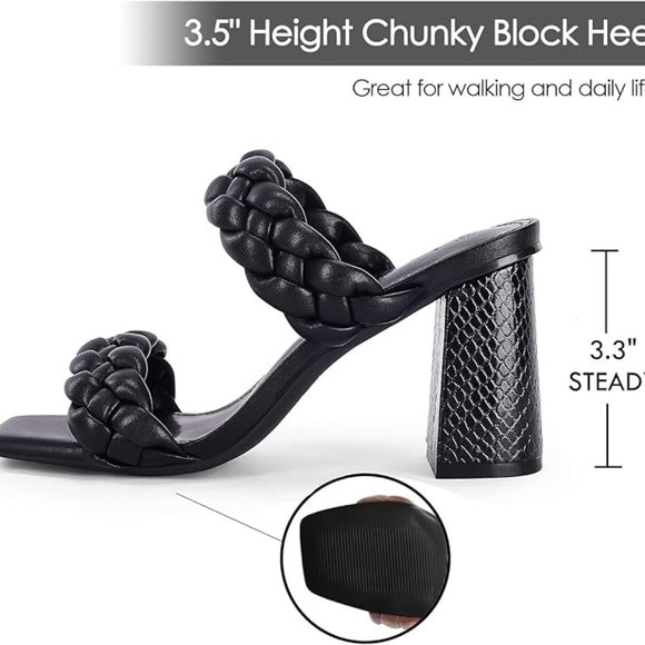 Women's braided sandals backless square - Picture 8 of 10